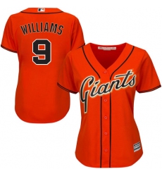 Women's Majestic San Francisco Giants #9 Matt Williams Authentic Orange Alternate Cool Base MLB Jersey