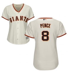 Women's Majestic San Francisco Giants #8 Hunter Pence Authentic Cream Home Cool Base MLB Jersey