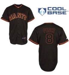 Youth Majestic San Francisco Giants #8 Hunter Pence Authentic Black Cool Base MLB Jersey