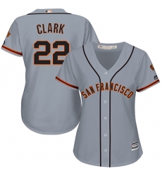 Women's Majestic San Francisco Giants #22 Will Clark Authentic Grey Road Cool Base MLB Jersey