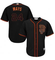 Youth Majestic San Francisco Giants #24 Willie Mays Authentic Black Alternate Cool Base MLB Jersey