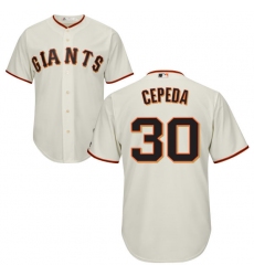 Youth Majestic San Francisco Giants #30 Orlando Cepeda Authentic Cream Home Cool Base MLB Jersey