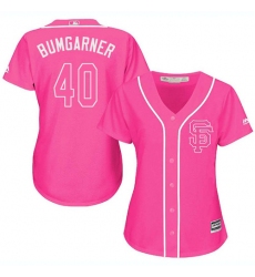 Women's Majestic San Francisco Giants #40 Madison Bumgarner Replica Pink Fashion Cool Base MLB Jersey