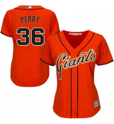 Women's Majestic San Francisco Giants #36 Gaylord Perry Authentic Orange Alternate Cool Base MLB Jersey