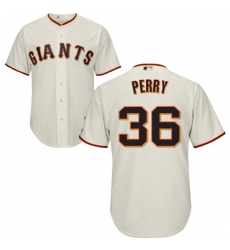 Youth Majestic San Francisco Giants #36 Gaylord Perry Authentic Cream Home Cool Base MLB Jersey