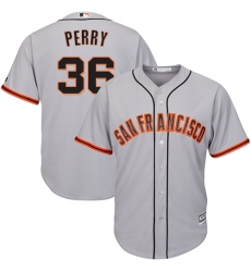 Youth Majestic San Francisco Giants #36 Gaylord Perry Authentic Grey Road Cool Base MLB Jersey