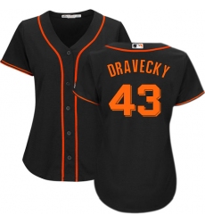 Women's Majestic San Francisco Giants #43 Dave Dravecky Authentic Black Alternate Cool Base MLB Jersey