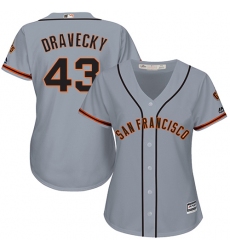 Women's Majestic San Francisco Giants #43 Dave Dravecky Authentic Grey Road Cool Base MLB Jersey