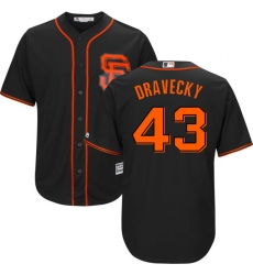 Youth Majestic San Francisco Giants #43 Dave Dravecky Authentic Black Alternate Cool Base MLB Jersey