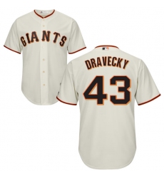 Youth Majestic San Francisco Giants #43 Dave Dravecky Authentic Cream Home Cool Base MLB Jersey