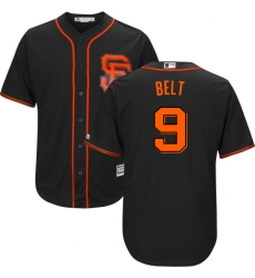 Men's Majestic San Francisco Giants #9 Brandon Belt Replica Black Alternate Cool Base MLB Jersey