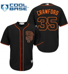 Men's Majestic San Francisco Giants #35 Brandon Crawford Authentic Black Alternate Cool Base MLB Jersey