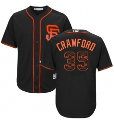 Men's Majestic San Francisco Giants #35 Brandon Crawford Authentic Black Team Logo Fashion Cool Base MLB Jersey