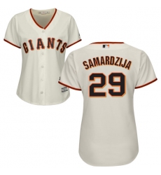 Women's Majestic San Francisco Giants #29 Jeff Samardzija Replica Cream Home Cool Base MLB Jersey