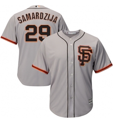 Youth Majestic San Francisco Giants #29 Jeff Samardzija Authentic Grey Road 2 Cool Base MLB Jersey