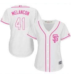 Women's Majestic San Francisco Giants #41 Mark Melancon Replica White Fashion Cool Base MLB Jersey