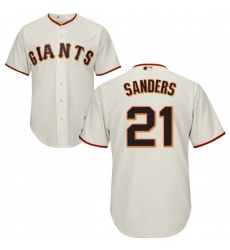 Men's Majestic San Francisco Giants #21 Deion Sanders Replica Cream Home Cool Base MLB Jersey
