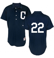 Men's Majestic Cleveland Indians #22 Jason Kipnis Authentic Navy Blue 1902 Turn Back The Clock MLB Jersey