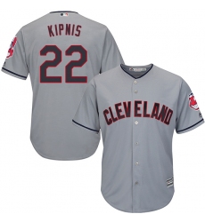 Men's Majestic Cleveland Indians #22 Jason Kipnis Replica Grey Road Cool Base MLB Jersey