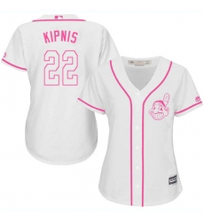 Women's Majestic Cleveland Indians #22 Jason Kipnis Authentic White Fashion Cool Base MLB Jersey