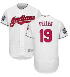 Men's Majestic Cleveland Indians #19 Bob Feller White 2016 World Series Bound Flexbase Authentic Collection MLB Jersey