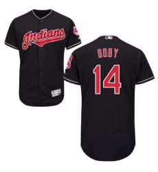 Men's Majestic Cleveland Indians #14 Larry Doby Navy Blue Alternate Flex Base Authentic Collection MLB Jersey