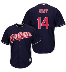 Youth Majestic Cleveland Indians #14 Larry Doby Authentic Navy Blue Alternate 1 Cool Base MLB Jersey