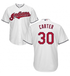 Men's Majestic Cleveland Indians #30 Joe Carter Replica White Home Cool Base MLB Jersey