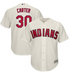 Youth Majestic Cleveland Indians #30 Joe Carter Authentic Cream Alternate 2 Cool Base MLB Jersey