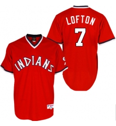 Men's Majestic Cleveland Indians #7 Kenny Lofton Authentic Red 1978 Turn Back The Clock MLB Jersey