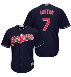 Men's Majestic Cleveland Indians #7 Kenny Lofton Replica Navy Blue Alternate 1 Cool Base MLB Jersey