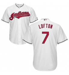 Men's Majestic Cleveland Indians #7 Kenny Lofton Replica White Home Cool Base MLB Jersey