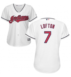 Women's Majestic Cleveland Indians #7 Kenny Lofton Replica White Home Cool Base MLB Jersey