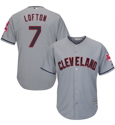 Youth Majestic Cleveland Indians #7 Kenny Lofton Authentic Grey Road Cool Base MLB Jersey