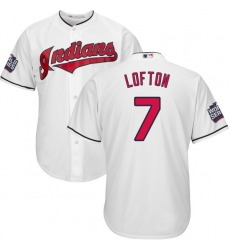 Youth Majestic Cleveland Indians #7 Kenny Lofton Authentic White Home 2016 World Series Bound Cool Base MLB Jersey