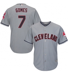 Youth Majestic Cleveland Indians #7 Yan Gomes Authentic Grey Road Cool Base MLB Jersey