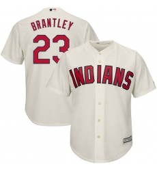 Men's Majestic Cleveland Indians #23 Michael Brantley Replica Cream Alternate 2 Cool Base MLB Jersey