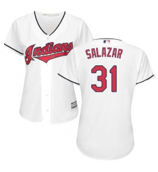 Women's Majestic Cleveland Indians #31 Danny Salazar Replica White Home Cool Base MLB Jersey