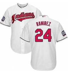 Youth Majestic Cleveland Indians #24 Manny Ramirez Authentic White Home 2016 World Series Bound Cool Base MLB Jersey