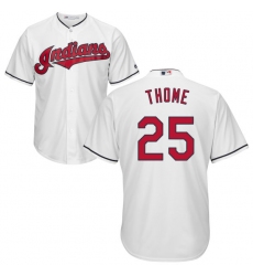 Men's Majestic Cleveland Indians #25 Jim Thome Replica White Home Cool Base MLB Jersey