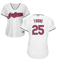 Women's Majestic Cleveland Indians #25 Jim Thome Authentic White Home Cool Base MLB Jersey