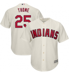 Youth Majestic Cleveland Indians #25 Jim Thome Authentic Cream Alternate 2 Cool Base MLB Jersey