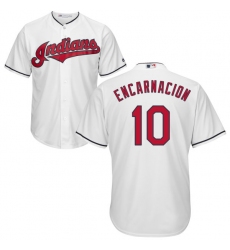 Men's Majestic Cleveland Indians #10 Edwin Encarnacion Replica White Home Cool Base MLB Jersey