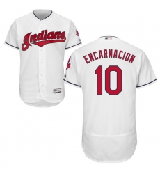 Men's Majestic Cleveland Indians #10 Edwin Encarnacion White Flexbase Authentic Collection MLB Jersey