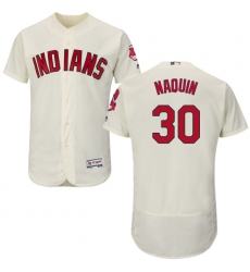 Men's Majestic Cleveland Indians #30 Tyler Naquin Cream Flexbase Authentic Collection MLB Jersey