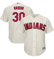 Men's Majestic Cleveland Indians #30 Tyler Naquin Replica Cream Alternate 2 Cool Base MLB Jersey