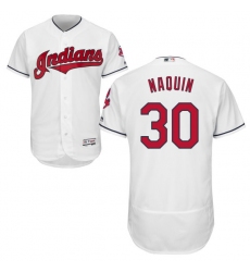 Men's Majestic Cleveland Indians #30 Tyler Naquin White Flexbase Authentic Collection MLB Jersey