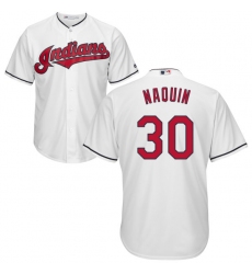 Youth Majestic Cleveland Indians #30 Tyler Naquin Authentic White Home Cool Base MLB Jersey