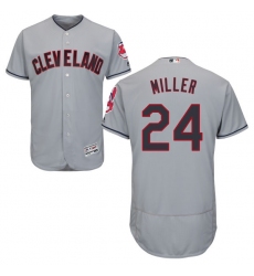 Men's Majestic Cleveland Indians #24 Andrew Miller Grey Flexbase Authentic Collection MLB Jersey