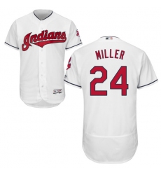 Men's Majestic Cleveland Indians #24 Andrew Miller White Flexbase Authentic Collection MLB Jersey